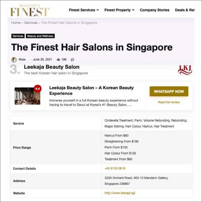 Singapore’s Finest: The Finest Hair Salons in Singapore